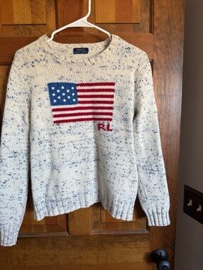 Polo Ralph Lauren Flag Wool Sweater in gray size S
